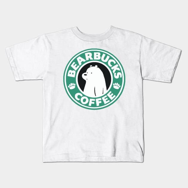 giant panda polar bear ice coffe Kids T-Shirt by Awned